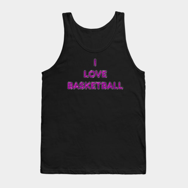 I Love Basketball - Pink Tank Top by The Black Panther